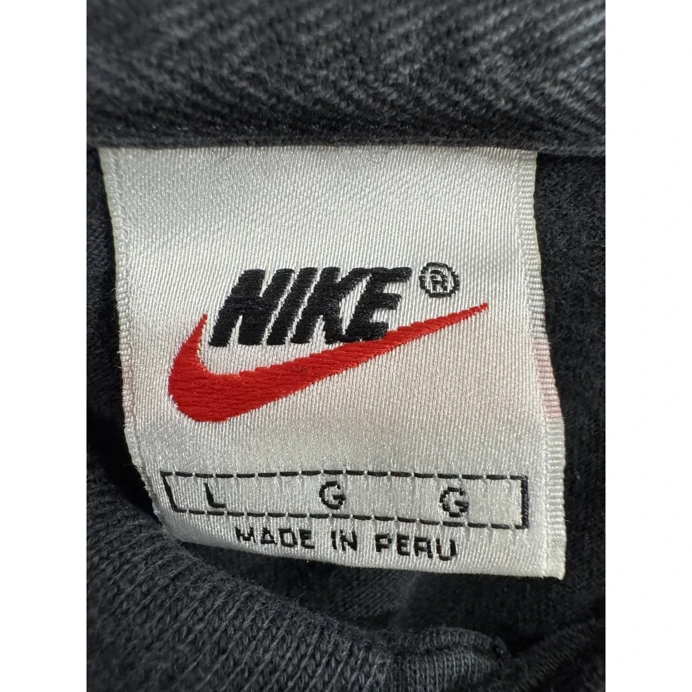 Vintage Nike‎ Polo Shirt Mens Large Black 100% Cotton Swoosh Logo Casual 90s